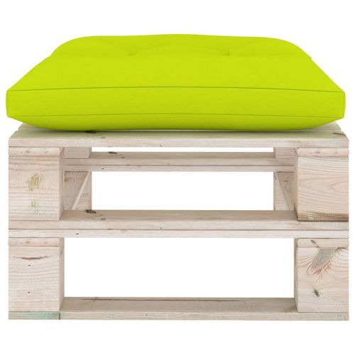 Repose-pied palette de jardin avec coussin vert vif Bois de pin - Photo n°3; ?>