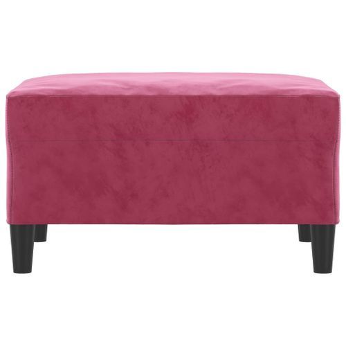 Repose-pied Rouge bordeaux 70x55x41 cm Velours - Photo n°3; ?>