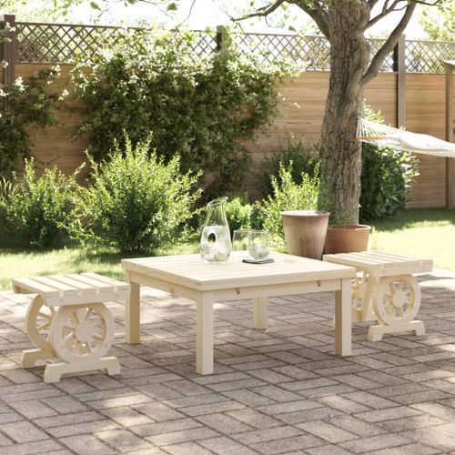 Repose-pieds de jardin 2 pcs bois de sapin massif - Photo n°2; ?>