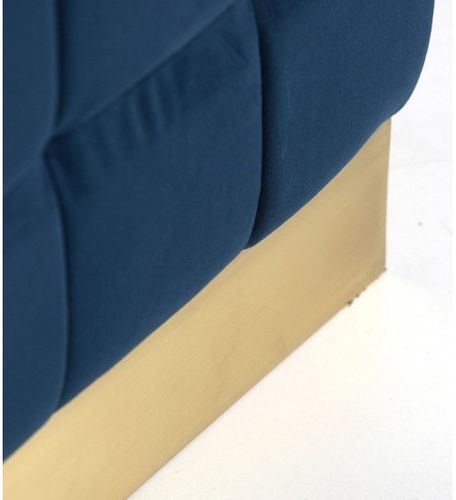 Repose pieds tissu bleu et pieds pin massif doré Coline - Photo n°2; ?>