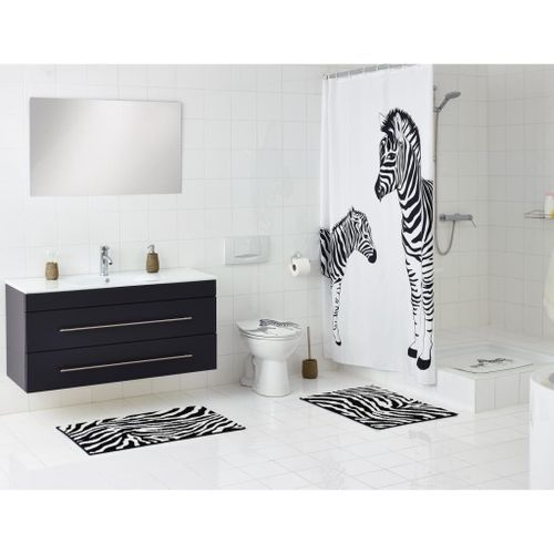 RIDDER Tapis de bain Zebra 38x72 cm Blanc et noir - Photo n°2; ?>