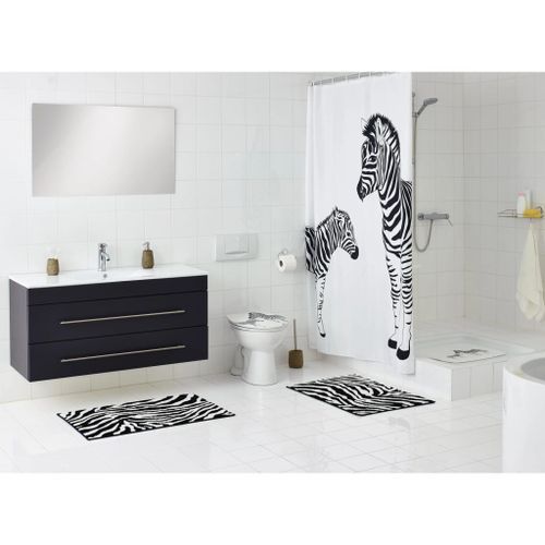 RIDDER Tapis de douche Zebra 54x54 cm Blanc et noir - Photo n°2; ?>