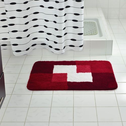 RIDDER Tapis de salle de bains Coins 60 x 90 cm Rouge 7103306 - Photo n°2; ?>