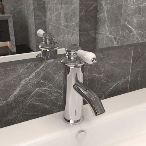 Robinet de lavabo de salle de bain Finition chromée 130x180 mm - Photo n°2; ?>