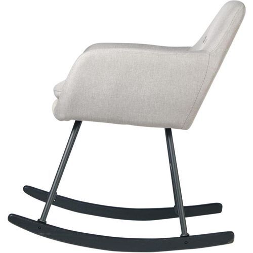 Rocking chair tissu gris clair et pieds métal noir Ohny - Photo n°3; ?>