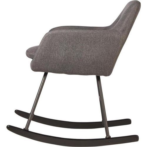 Rocking chair tissu gris foncé et pieds métal noir Ohny - Photo n°3; ?>