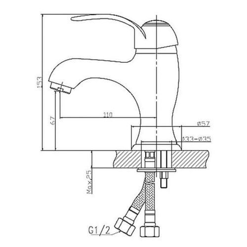 ROUSSEAU Robinet mitigeur lavabo Glenan - Chromé et or - Photo n°2; ?>