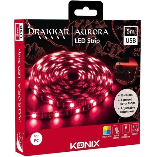 Ruban LED - Konix - DK Banque Aurora - USB pour PC - 5m - Photo n°3; ?>
