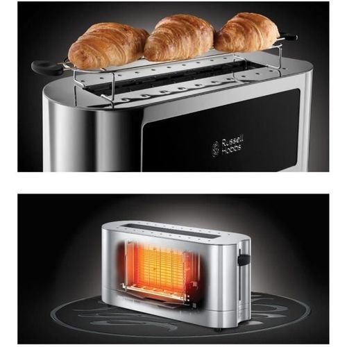 Russell Hobbs 23380-56 Toaster Grille Pain 1 Fente Spécial Baguette Elegance - Acier Chromé - Photo n°2; ?>