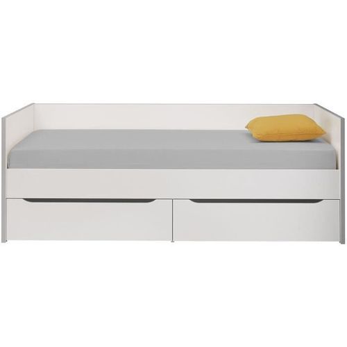 RYAN Lit enfant banquette 2 tiroirs 90 x 200 cm - Blanc - Photo n°2; ?>