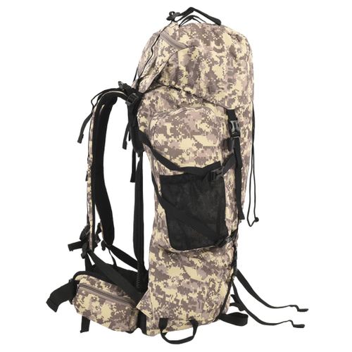 Sac à dos de randonnée marron camouflage 100 L tissu oxford - Photo n°2; ?>