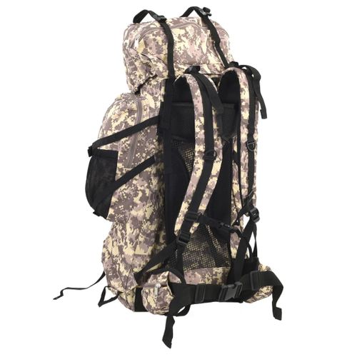 Sac à dos de randonnée marron camouflage 100 L tissu oxford - Photo n°3; ?>