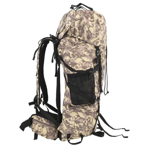 Sac à dos de randonnée marron camouflage 60 L tissu oxford - Photo n°2; ?>