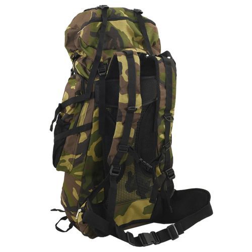 Sac à dos de randonnée vert camouflage 60 L tissu oxford - Photo n°3; ?>