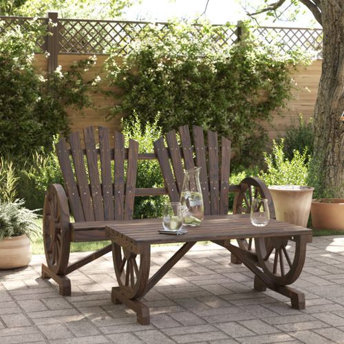 Salon de jardin 2 pcs bois de sapin massif - Photo n°2; ?>