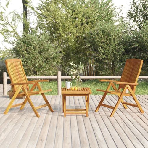 Salon de jardin 3 pcs bois de teck solide - Photo n°2; ?>