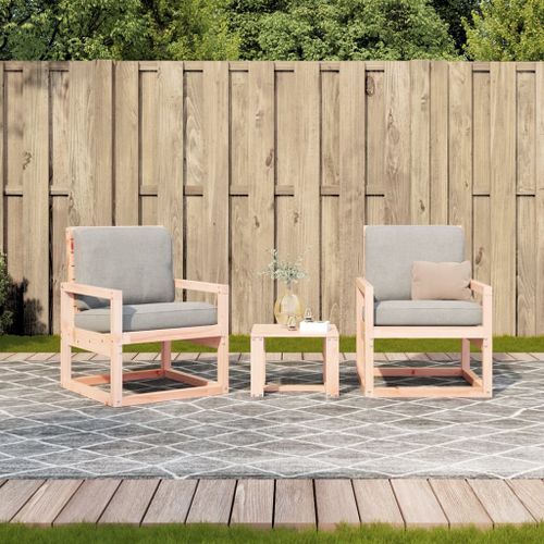 Salon de jardin 3 pcs bois massif douglas - Photo n°3; ?>