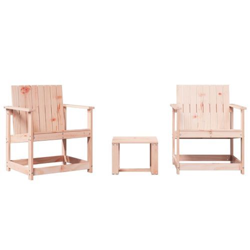 Salon de jardin 3 pcs bois massif douglas - Photo n°2; ?>