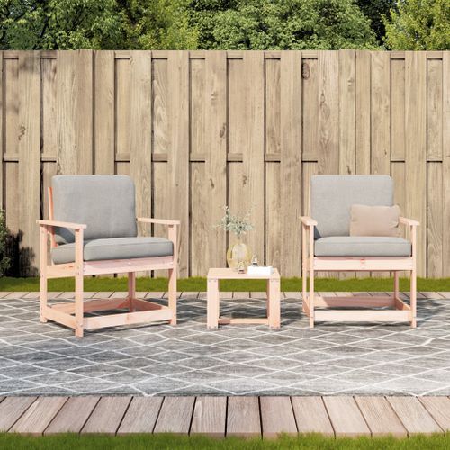 Salon de jardin 3 pcs bois massif douglas - Photo n°3; ?>