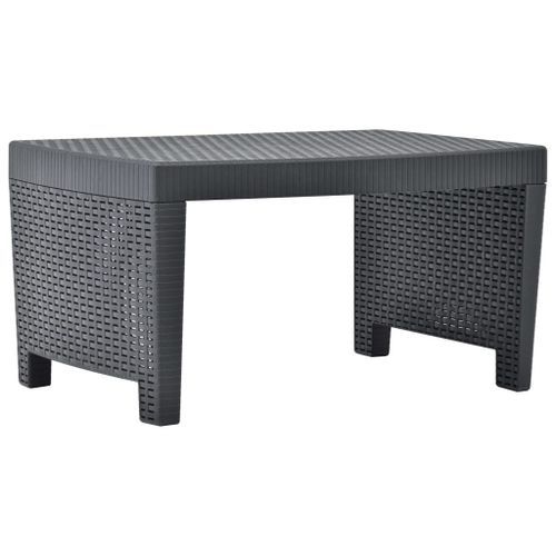 Salon de jardin 3 pcs Plastique Anthracite - Photo n°3; ?>