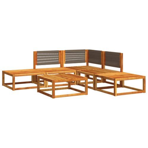 Salon de jardin avec coussins 6 pcs bois d'acacia solide - Photo n°2; ?>