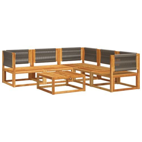 Salon de jardin avec coussins 6 pcs bois d'acacia solide - Photo n°3; ?>