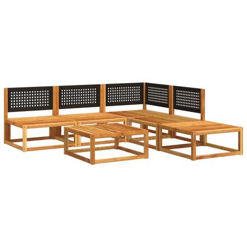 Salon de jardin avec coussins 6 pcs bois d'acacia solide - Photo n°3; ?>