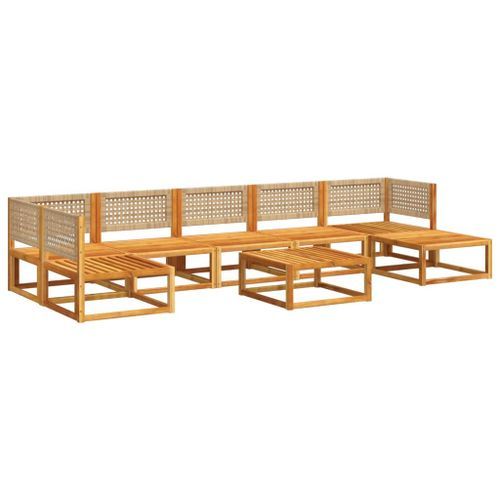 Salon de jardin avec coussins 8 pcs bois massif d'acacia - Photo n°3; ?>