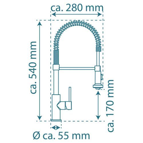 SCHÜTTE Mitigeur d'évier avec bec haut rond BOSTON ressort en spirale - Photo n°2; ?>