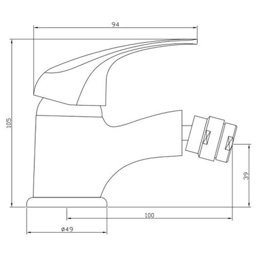 SCHÜTTE Mitigeur de bidet ATHOS PLUS chrome - Photo n°3; ?>