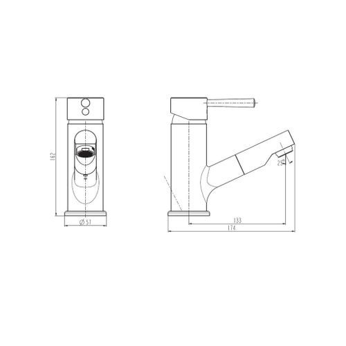 SCHÜTTE Mitigeur de lavabo avec spray rétractable CORNWALL - Photo n°2; ?>