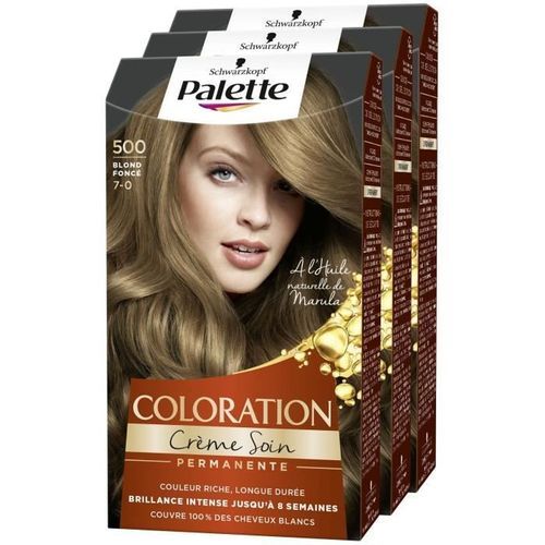 SCHWARZKOPF Palette - Coloration permanente Cheveux - Creme Soin - Tenue 8 semaines - Blond foncé 500 - Lot de 3 - Photo n°3; ?>