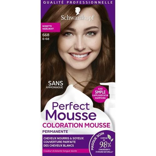 SCHWARZKOPF Perfect Mousse - Coloration Cheveux - Mousse permanente sans Ammoniaque - Noisette 668 - Lot de 3 - Photo n°2; ?>