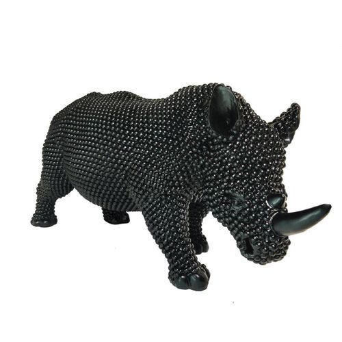 Sculpture rhinocéros polyrésine noire Zoorin - Photo n°3; ?>