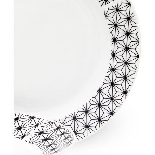 Service de Table 18 pieces en porcelaine formes géométriques noir et blanc - Photo n°2; ?>