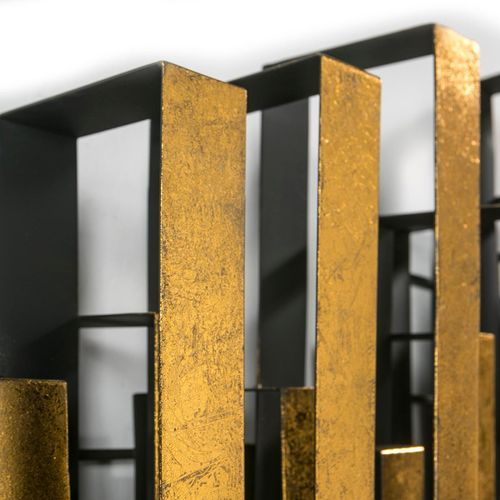 Set de 2 décors muraux métal doré et noir Complix L 46 x H 76 x P 20 cm - Photo n°3; ?>