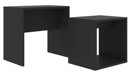 Set de 2 tables basses gigognes bois noir Filow 37 - 48 cm - Photo n°3; ?>