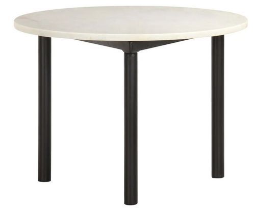 Set de 2 tables basses gigognes effet marbre blanc et noir Elys D 55 et 45 cm - Photo n°3; ?>