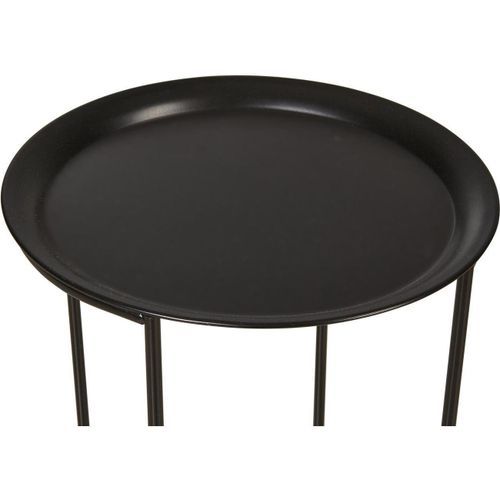 Set de 2 tables d'appoint ronde métal noir Sjeika - Photo n°2; ?>