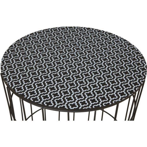 Set de 3 tables basses rondes bois et pieds métal noir Otral - Photo n°3; ?>