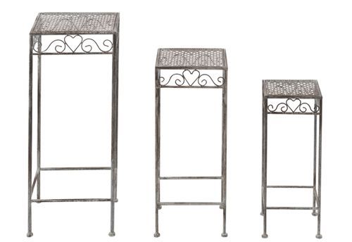 Set de 3 tables d'appoint de jardin métal gris Ilona L 30 cm - Photo n°2; ?>