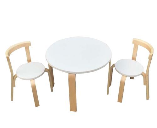 Set table et 2 chaises enfant Ewer Blanc - Photo n°2; ?>