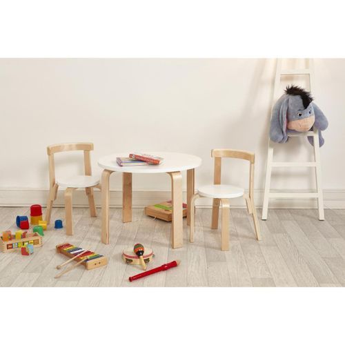 Set table et 2 chaises enfant Ewer Blanc - Photo n°3; ?>