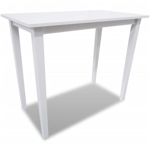 Set table et 4 chaises de bar en bois coloris blanc - Photo n°2; ?>
