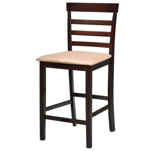 Set table et 4 chaises de bar en bois coloris marron - Photo n°3; ?>
