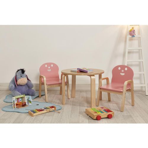 Set table et 2 chaises enfant Lodi rose - Photo n°3; ?>