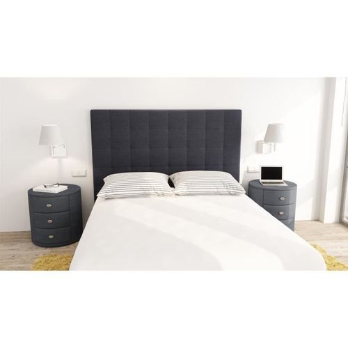 SOGNO Tete de Lit capitonnées 170 - Tissu noir - Photo n°2; ?>