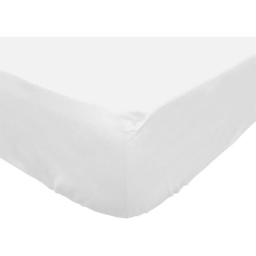 SOLEIL d'OCRE Drap housse Camille - Coton percale - 180 x 200 cm - Blanc - Photo n°2; ?>