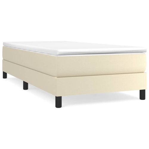 Sommier à lattes de lit avec matelas Crème 100x200cm Similicuir - Photo n°2; ?>