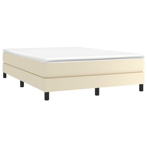 Sommier à lattes de lit avec matelas Crème 140x190cm Similicuir - Photo n°3; ?>